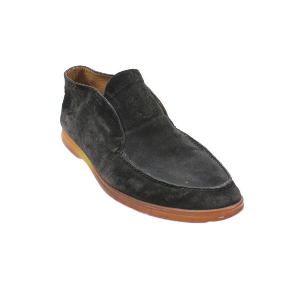 Loro Piana Unisex Leather Suede Slip On Flats Black Size 11.5